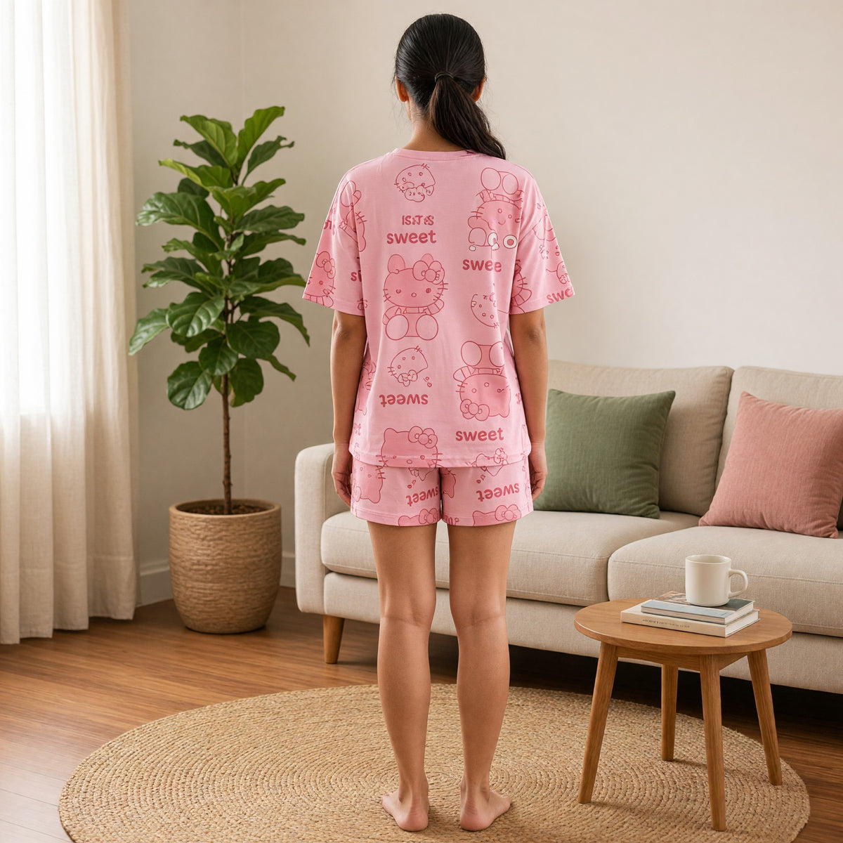 Sweet Kitty Dream Padded Night Suit