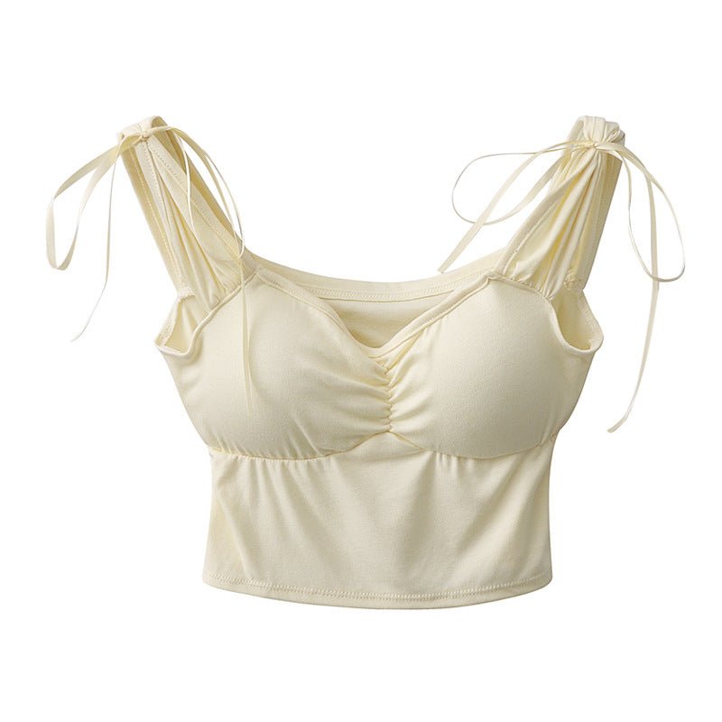 Sweet Tie - Detail Puff Sleeve Crop Top – Flirty & Fun - Zero Bra