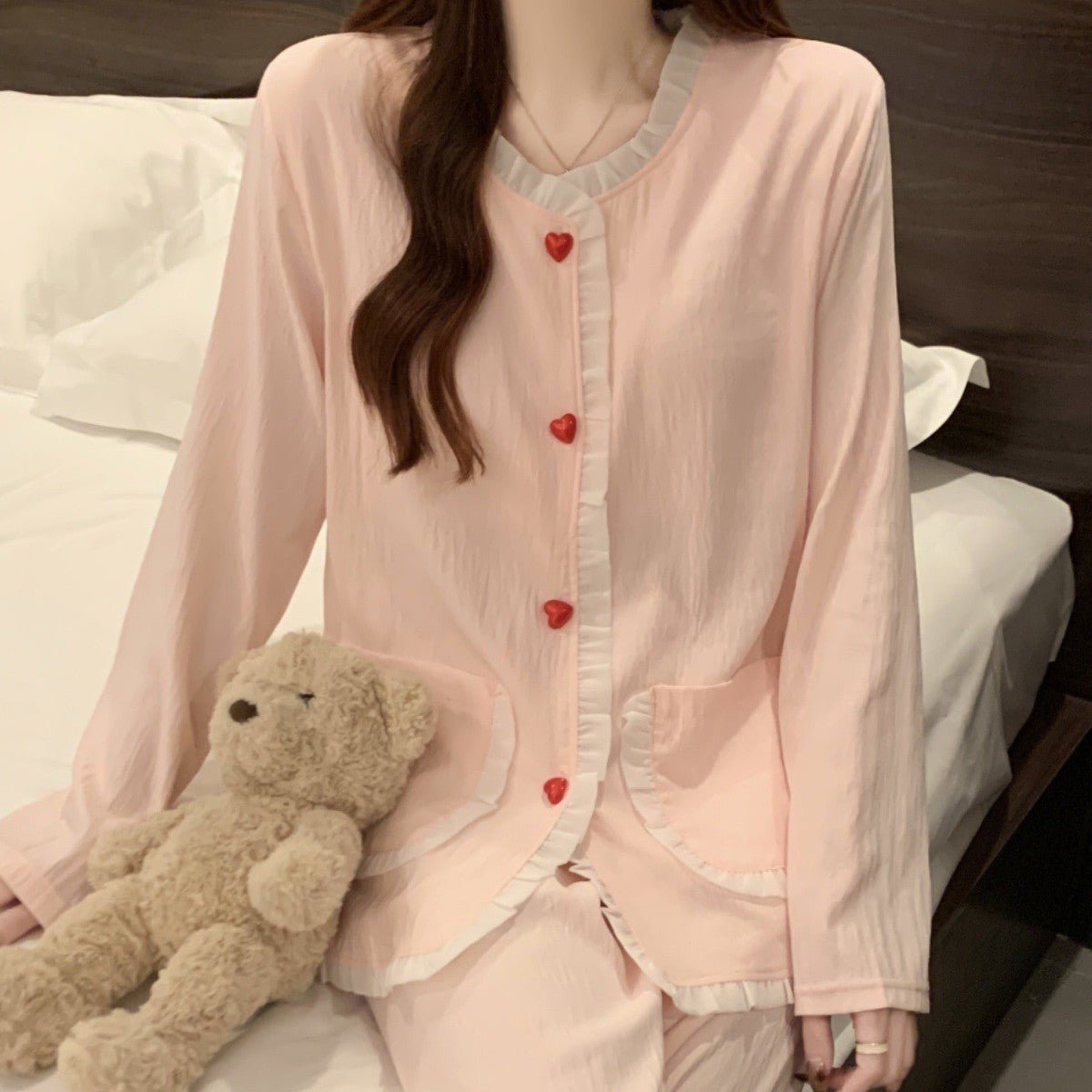 Sweetheart Built - In Bra PJ Set β Love Note Edition - Zero Bra
