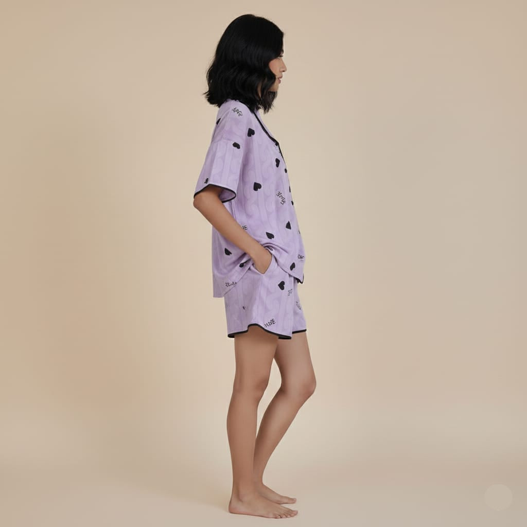 Sweetheart Vibes Pajama Set – With Padded! - Zero Bra