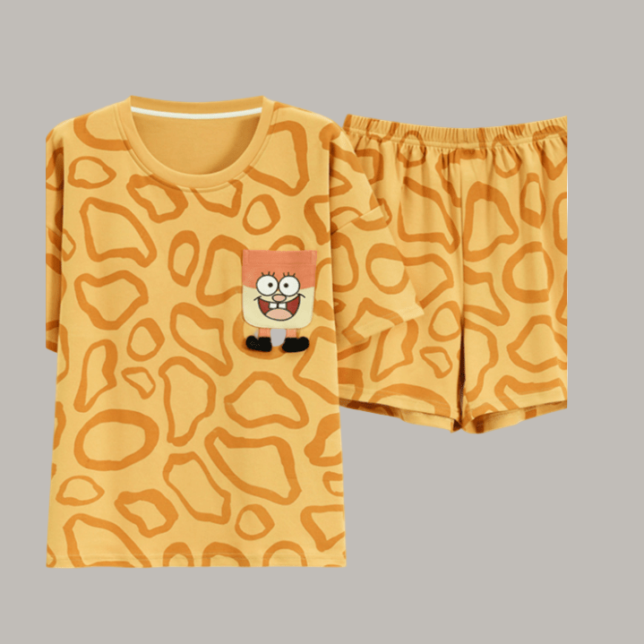 Teddy Peach Dreams – With Built - In Padded Pajama Cozy Support - Zero Bra