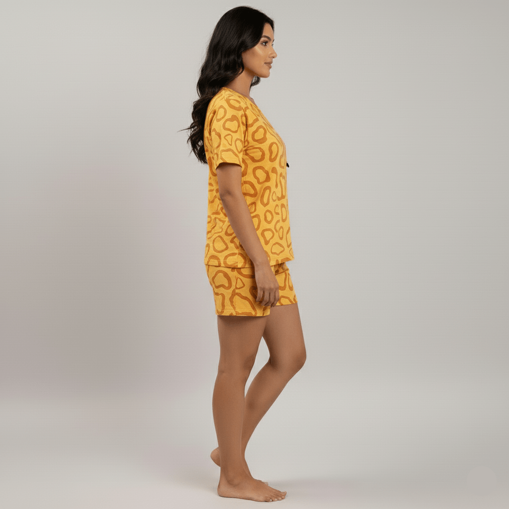 Teddy Peach Dreams – With Built - In Padded Pajama Cozy Support - Zero Bra