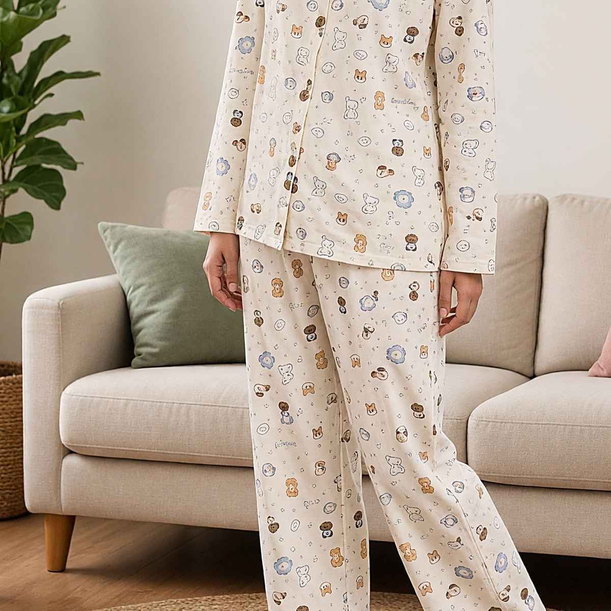 Teddy Snuggle Padded Night Suit