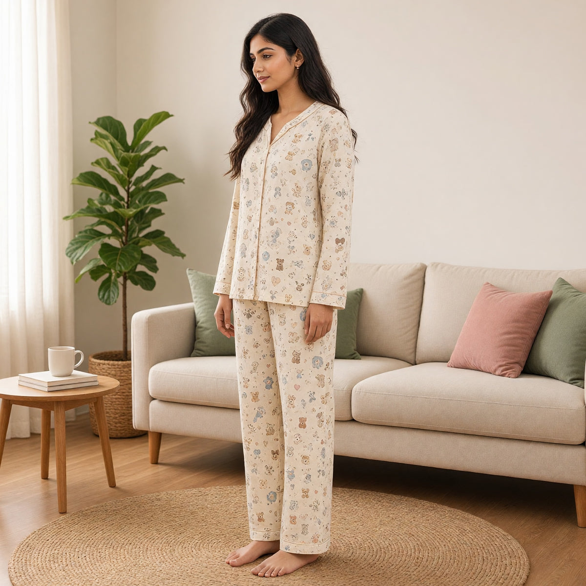 Teddy Snuggle Padded Night Suit