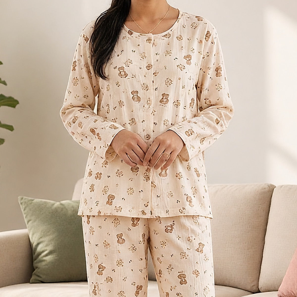 Tiny Teddy Garden Padded Night Suit