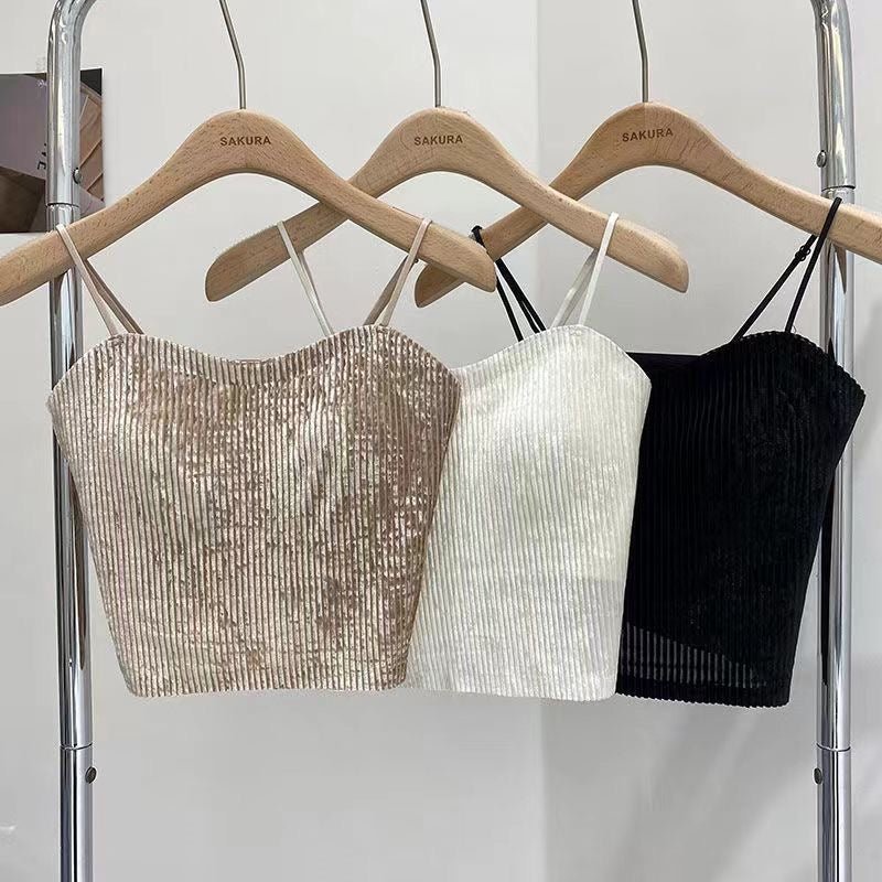 Velvet Shine Built - In Bra Cami Top - Zero Bra