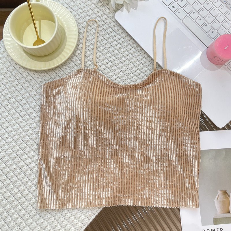 Velvet Shine Built - In Bra Cami Top - Zero Bra