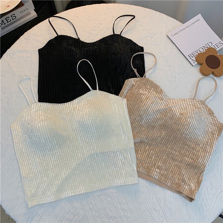 Velvet Shine Built - In Bra Cami Top - Zero Bra