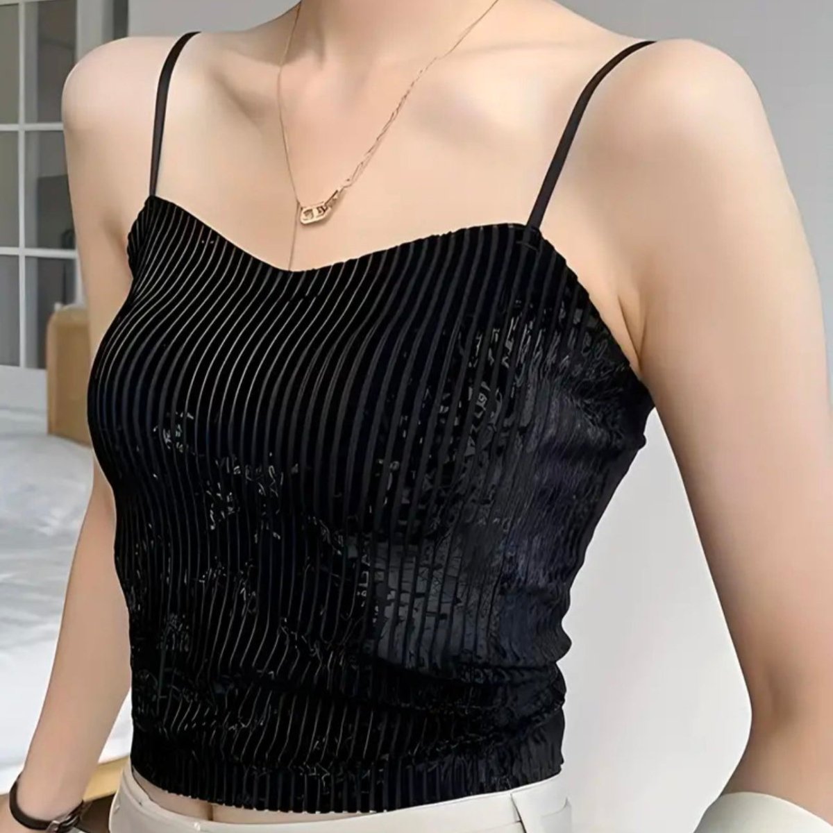 Velvet Shine Built - In Bra Cami Top - Zero Bra