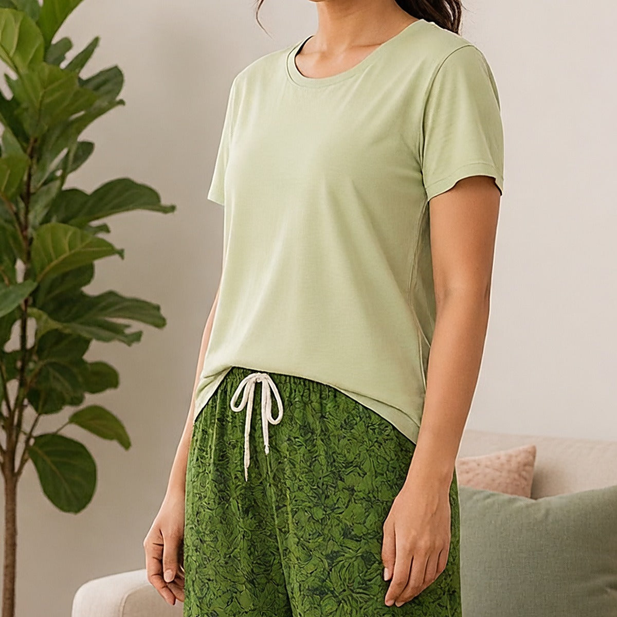 Verdant Bloom Padded Night Suit