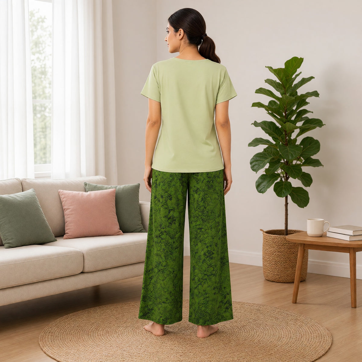 Verdant Bloom Padded Night Suit