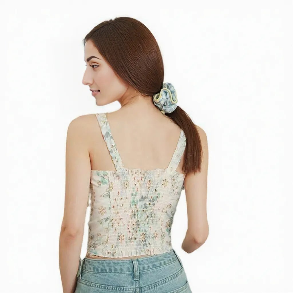 Vintage Floral Built - In Bra Top – Elegant & Feminine - Zero Bra