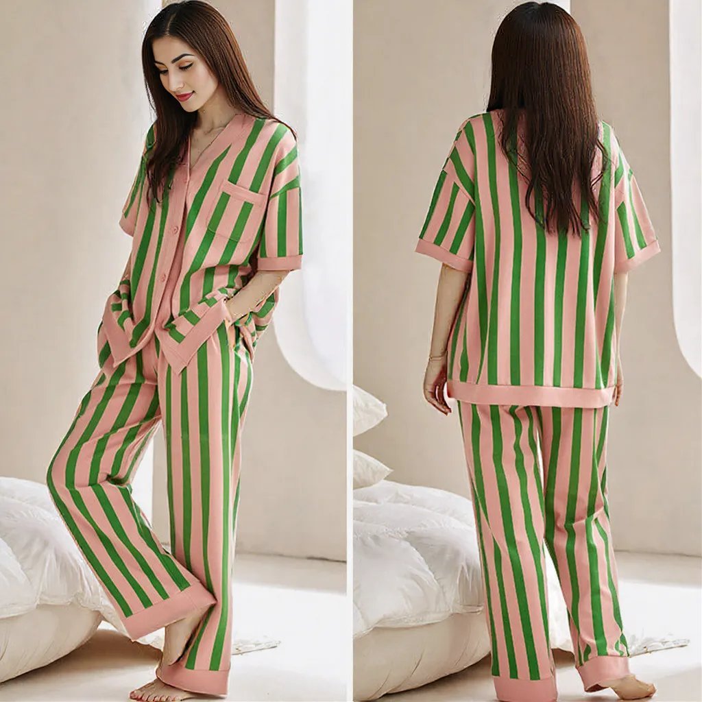 Watermelon Stripes PJ Set – With Padded Freshness - Zero Bra