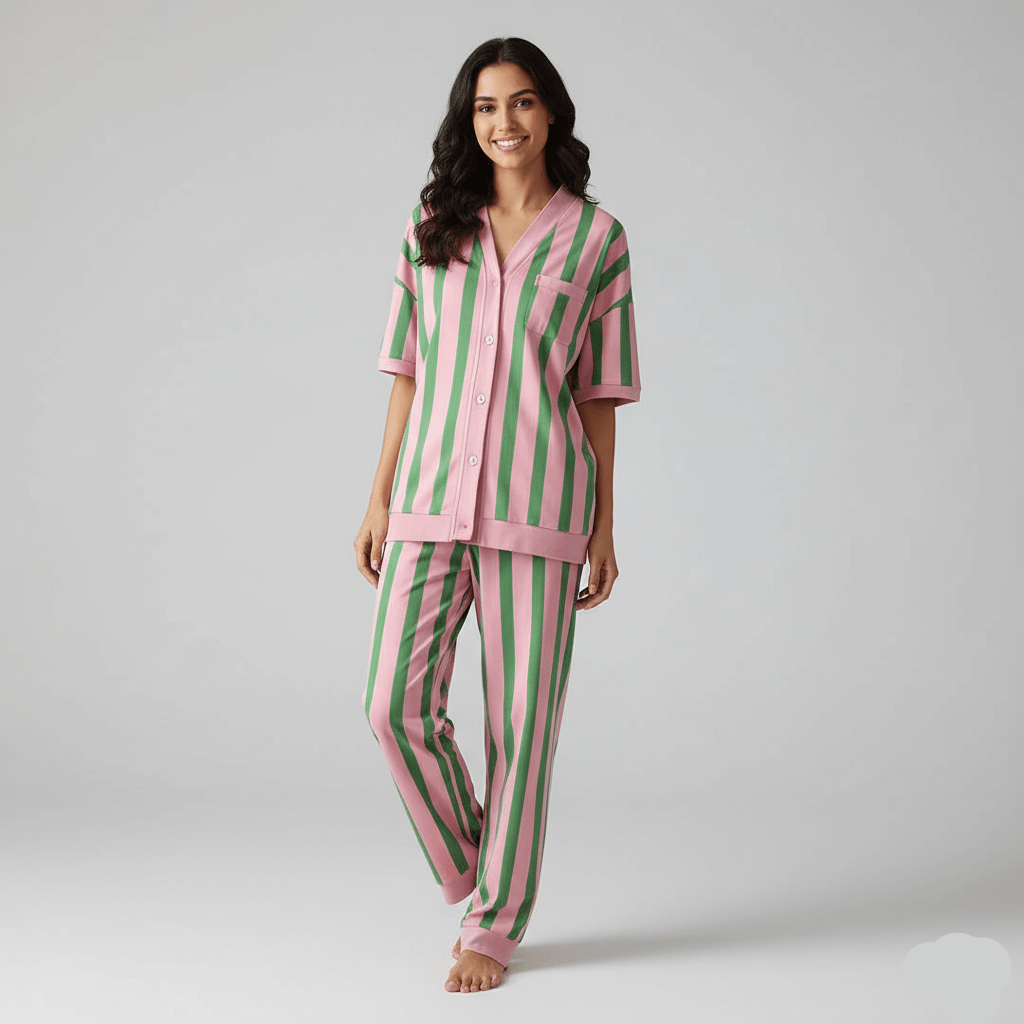 Watermelon Stripes PJ Set – With Padded Freshness - Zero Bra