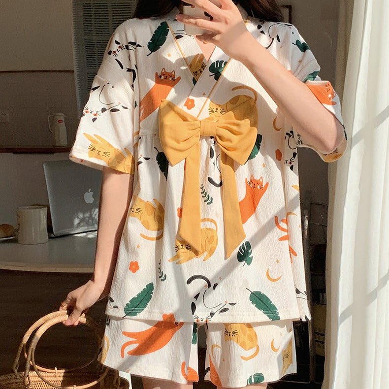 Whisker Bow Kimono Set β With Padded Purr - luxury - Zero Bra