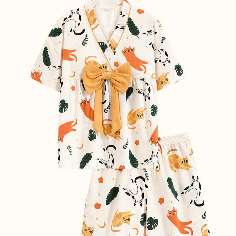 Whisker Bow Kimono Set – With Padded Purr - luxury - Zero Bra