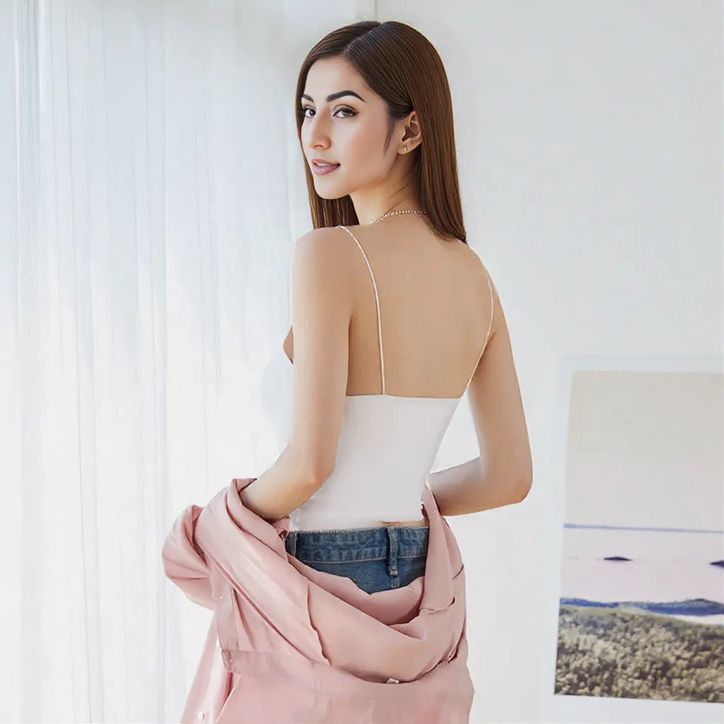 ZeroBra Sleek Essential Built-In Bra Cami in neutral tone - comfortable Indian lingerie top for layering
