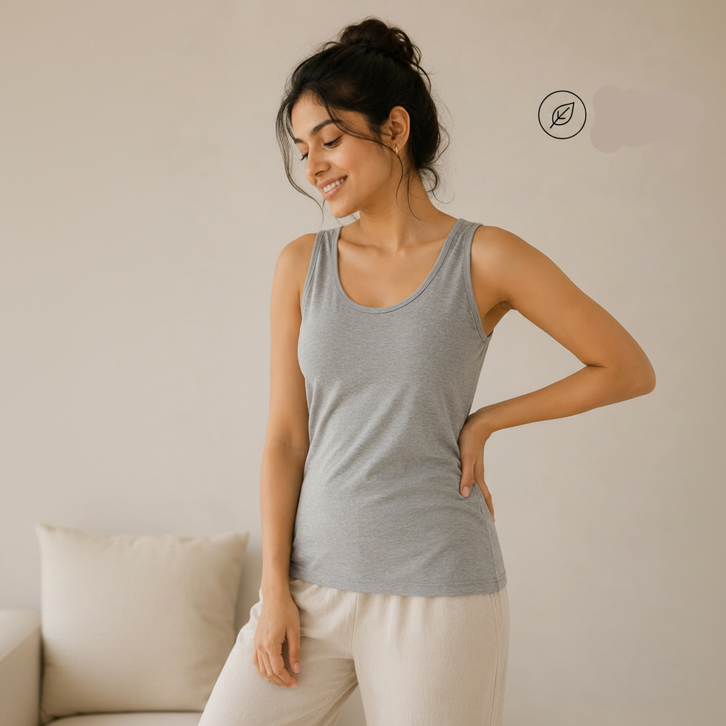 ZeroBra Everyday Ease Built-In Bra Tank — comfortable Indian women's everyday top with soft, seamless fit