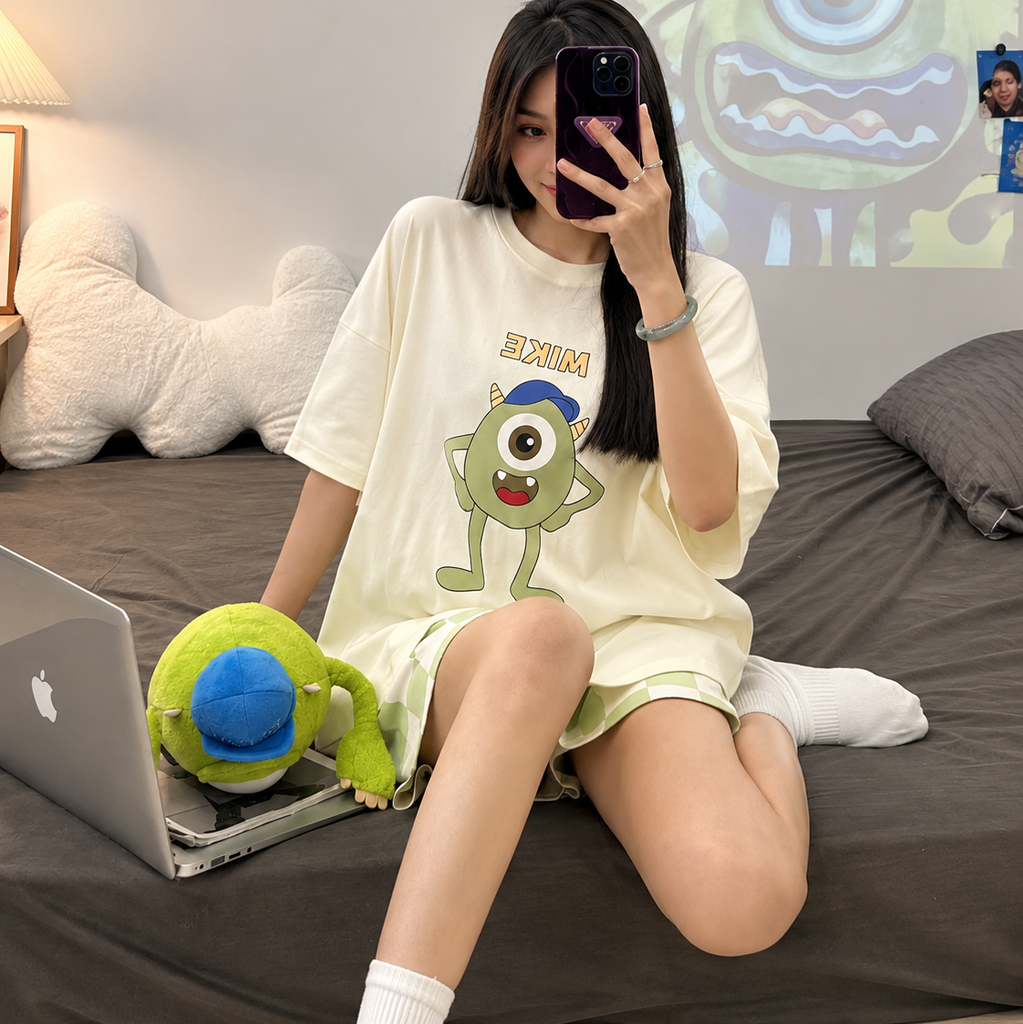 ZeroBra Monster Dreams PJ Set — cozy Indian comfortable nightwear with playful monster print design