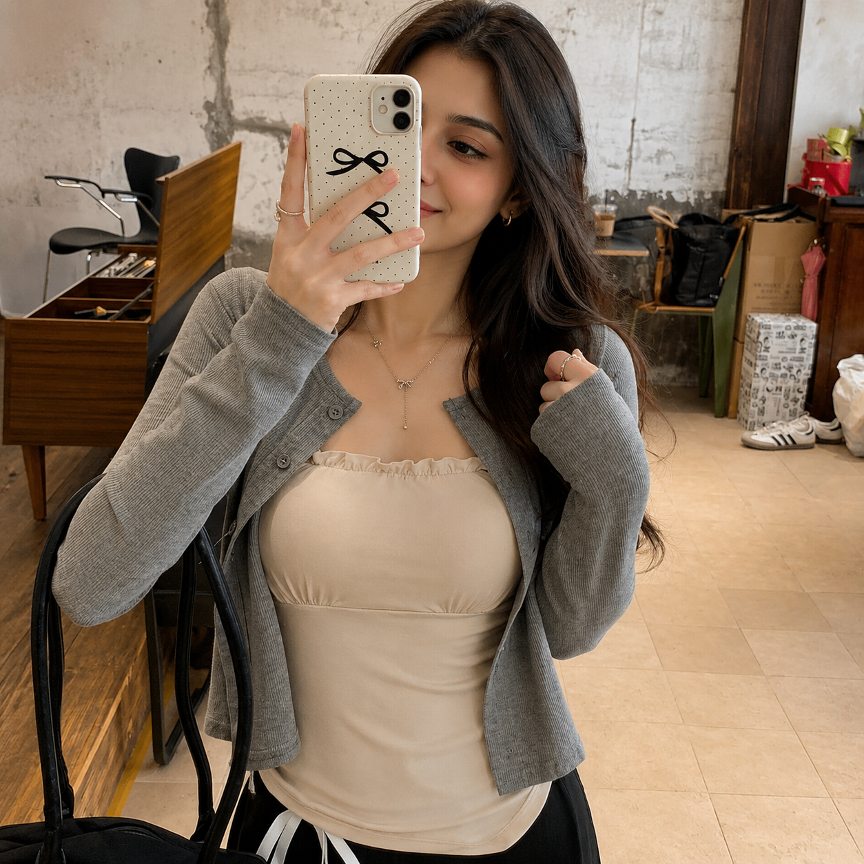 ZeroBra Adjustable Tie Built-In Bra Top — comfortable Indian women's casual style top with tie detail