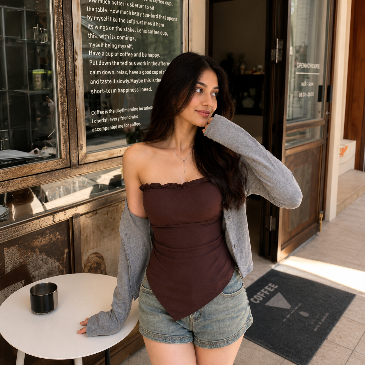 ZeroBra Adjustable Tie Built-In Bra Top in comfortable Indian wear style with tie detail