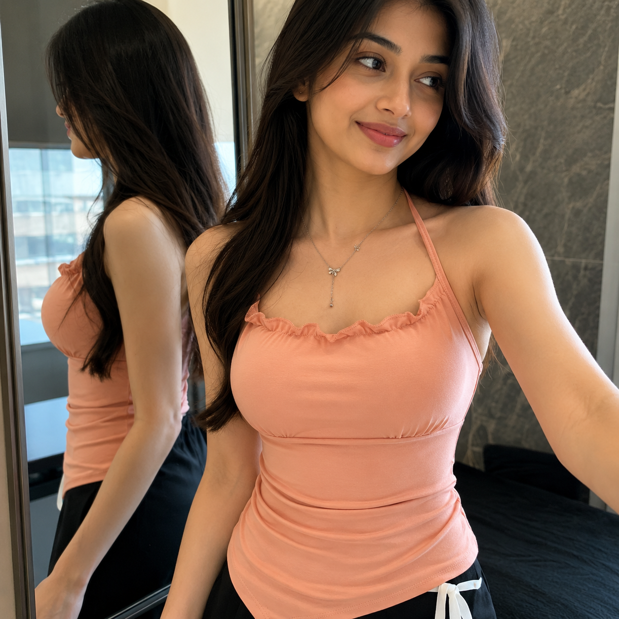 ZeroBra Adjustable Tie Built-In Bra Top in comfortable everyday style for Indian women