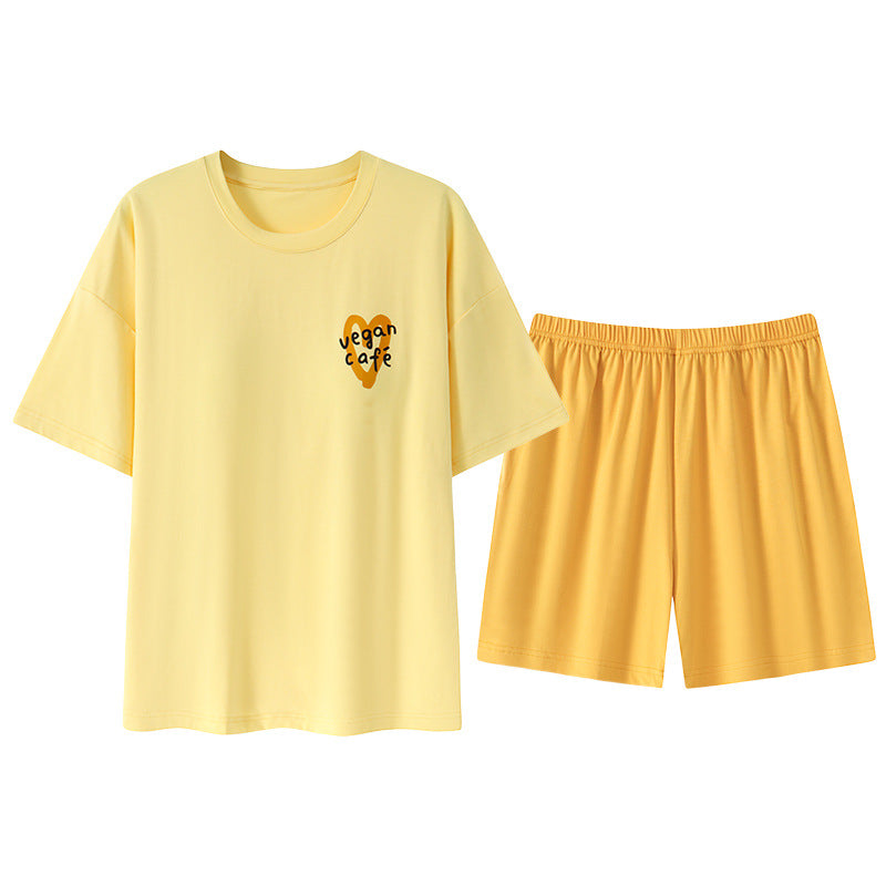 Sunny Bliss Lounge Set in bright yellow pajama style with built-in padded bra comfort by ZeroBra India