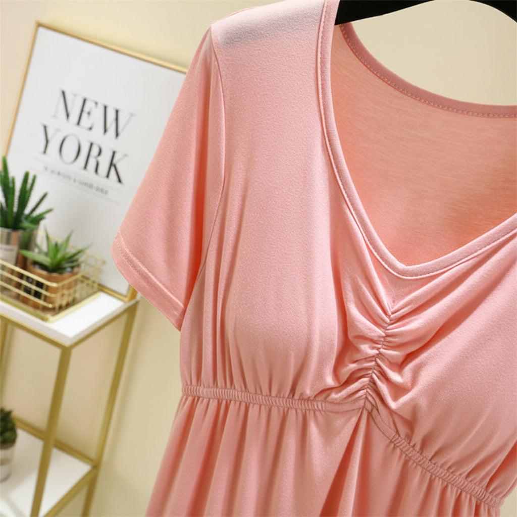 ZeroBra Nightgown 10 in soft fabric, comfortable sleepwear design for Indian women, elegant style