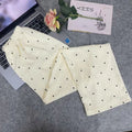 Ivory Polka Dot Wide-Leg Lounge Pants