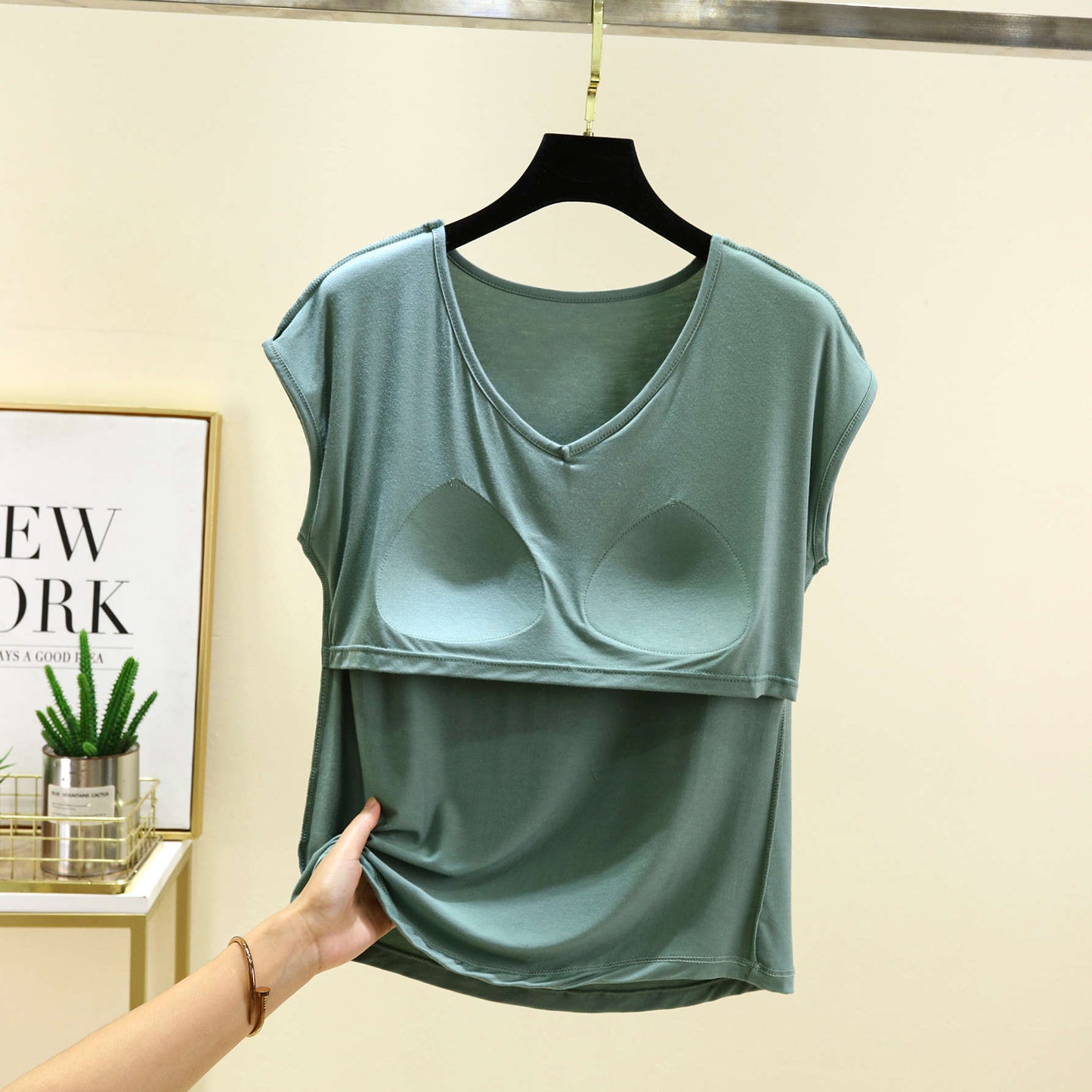 ZeroBra AirTouch Built-In Bra Lounge Tee in soft fabric, comfortable Indian lingerie with seamless design
