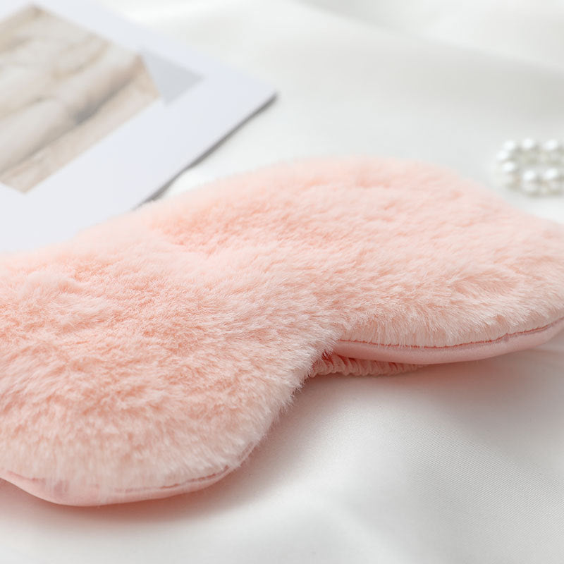 ZeroBra Peach Bliss Plush Sleep Eye Mask in soft peach, comfortable and cozy for restful sleep