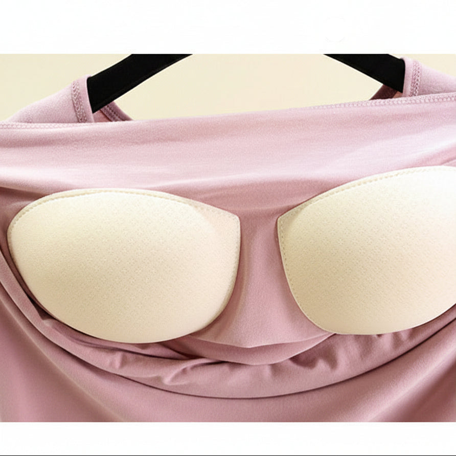 FeatherSoft Built-In Bra Lounge Tee in comfortable casual style, showcasing invisible support design by ZeroBra