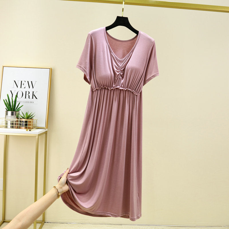 ZeroBra Nightgown 10 in soft fabric, comfortable Indian sleepwear with elegant design and relaxed fit
