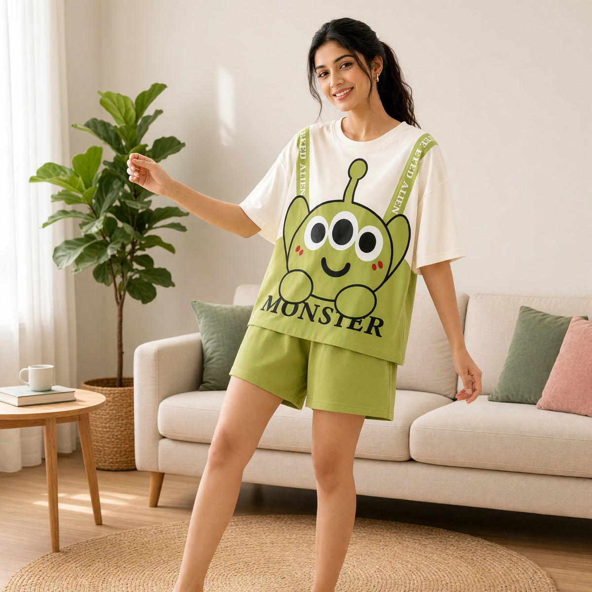 Alien Cartoon Night Suit
