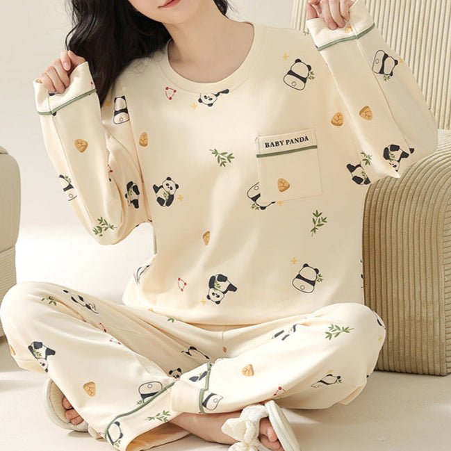 Baby Panda Built - In Bra PJ Set – Creamy Bamboo Dreams Edition - Zero Bra