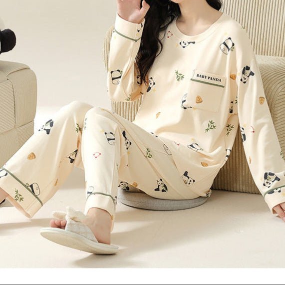 Baby Panda Built - In Bra PJ Set – Creamy Bamboo Dreams Edition - Zero Bra