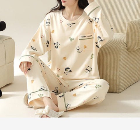 Baby Panda Built - In Bra PJ Set – Creamy Bamboo Dreams Edition - Zero Bra