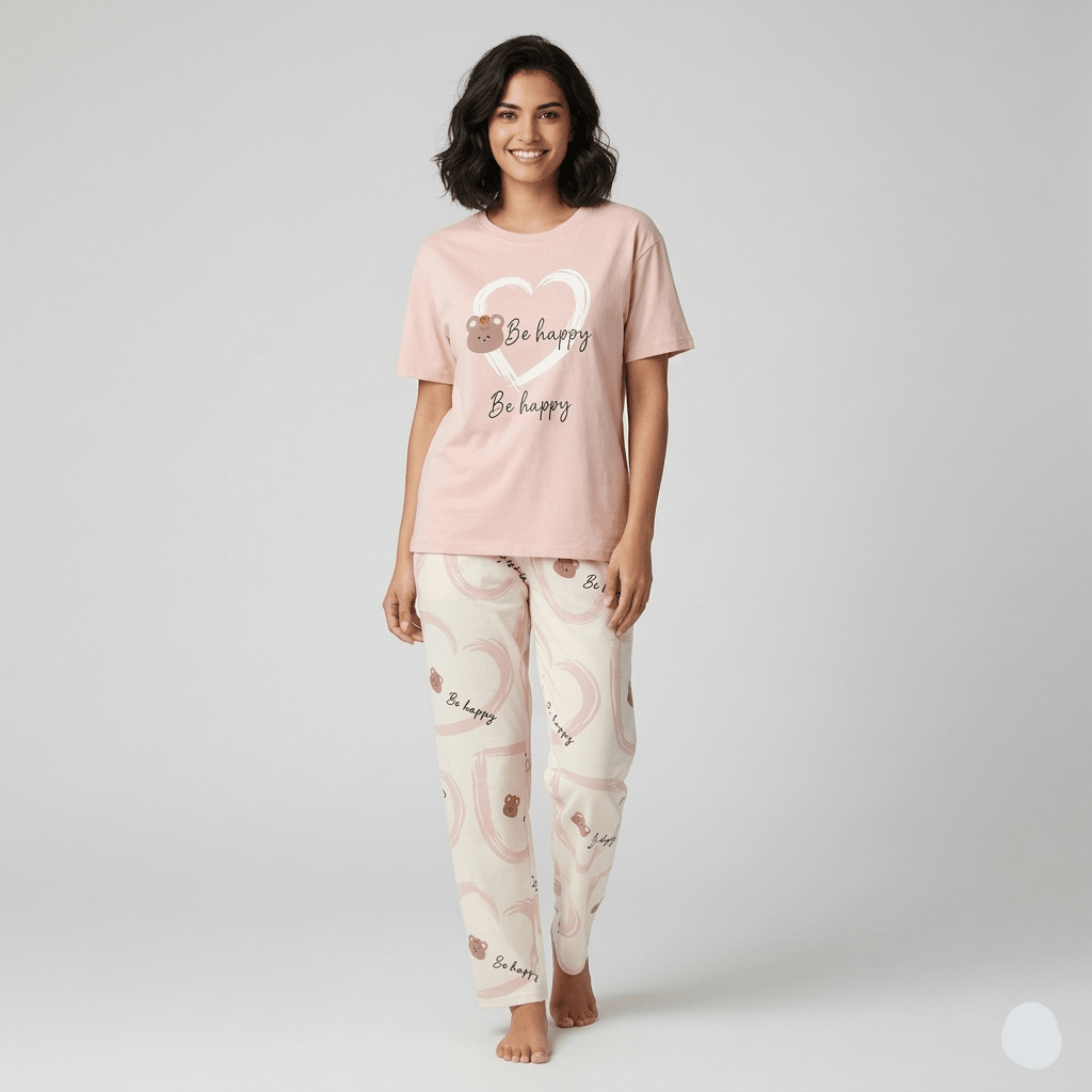 Be Happy Bear Padded PJ Set – With Padded Bliss - Zero Bra