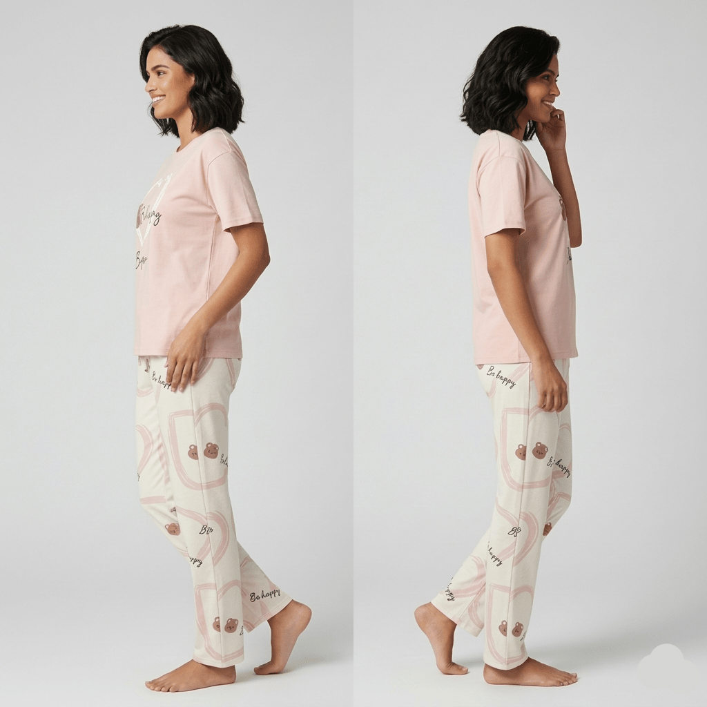 Be Happy Bear Padded PJ Set – With Padded Bliss - Zero Bra