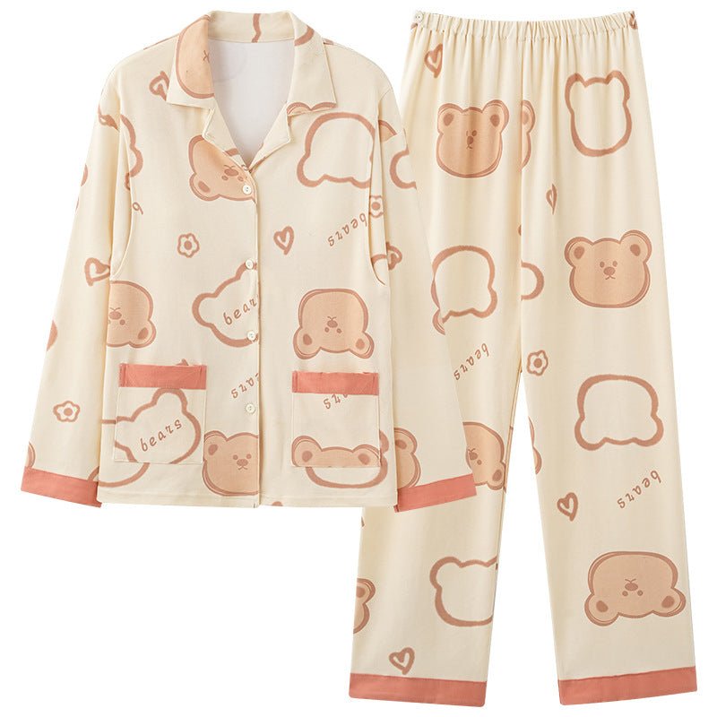 Beige Bear Maternity & Nursing Padded PJ Set – Soft, Bra - Free Mama Comfort - Zero Bra