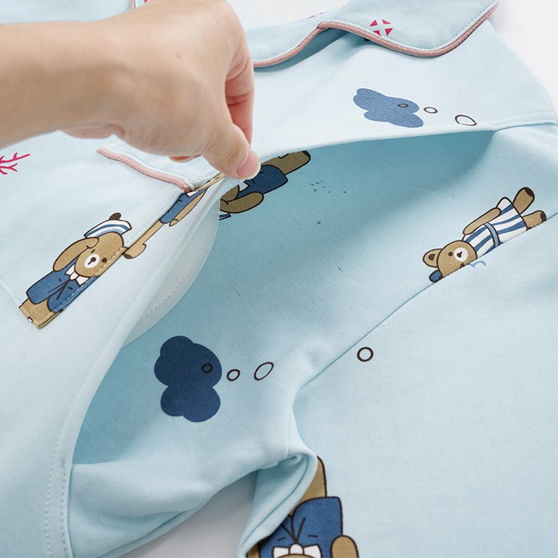 Blue Bear Maternity Padded PJ Set – Cute Comfort, Bump to Beyond - Zero Bra