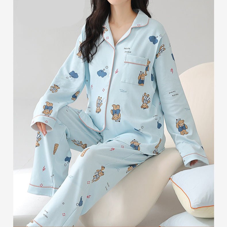 Blue Bear Maternity Padded PJ Set – Cute Comfort, Bump to Beyond - Zero Bra