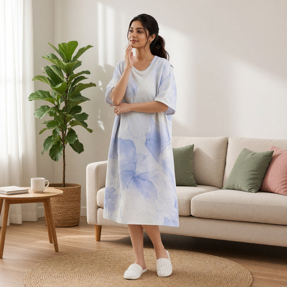 Blue Whisper Padded Nighty