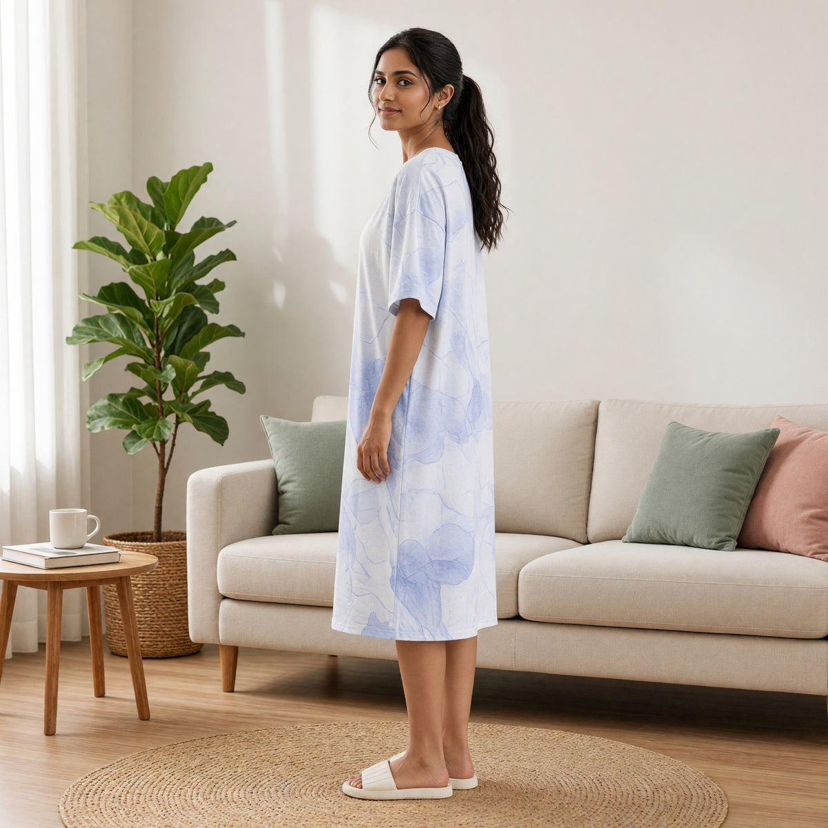 Blue Whisper Padded Nighty