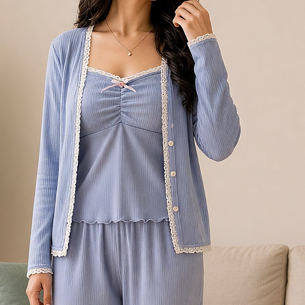 Blueberry Dream 3-Piece Padded Night Suit