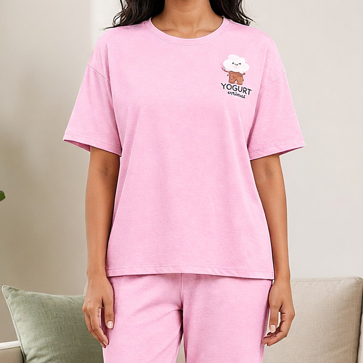 Blush Bunny 3-Piece Padded Night Suit
