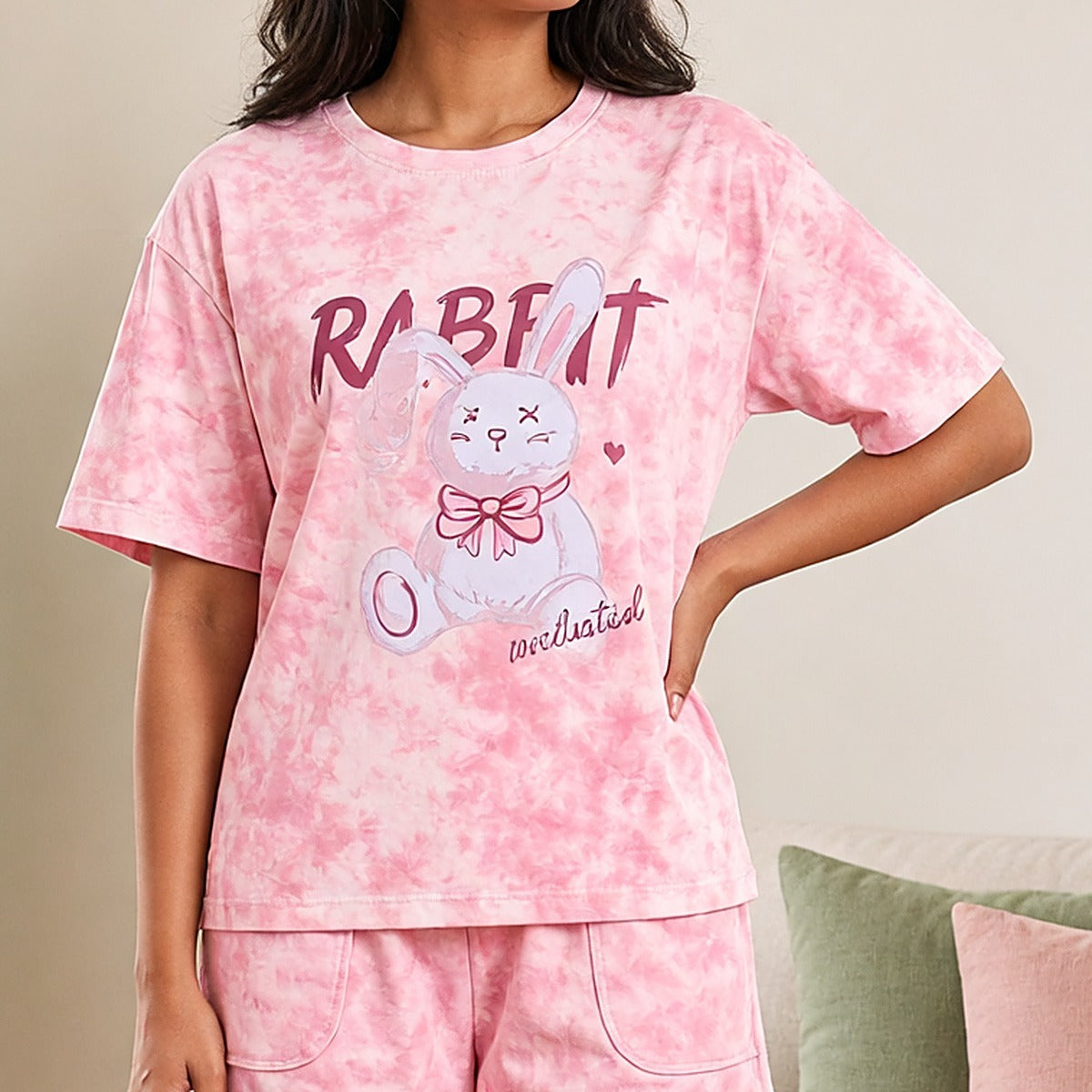 Blush Bunny Summer Padded Night Suit
