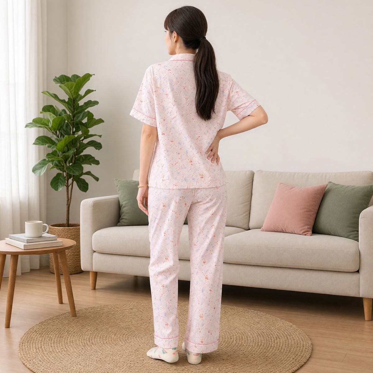 Blush Kitty 3-Piece Padded Night Suit