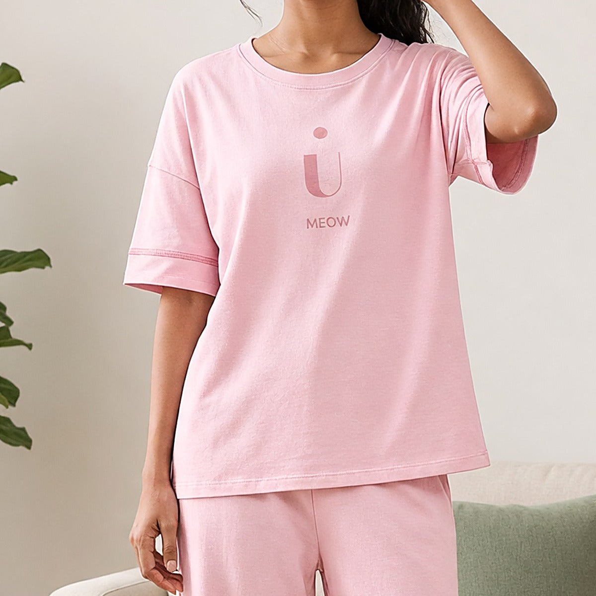 Blush Meow Padded Night Suit