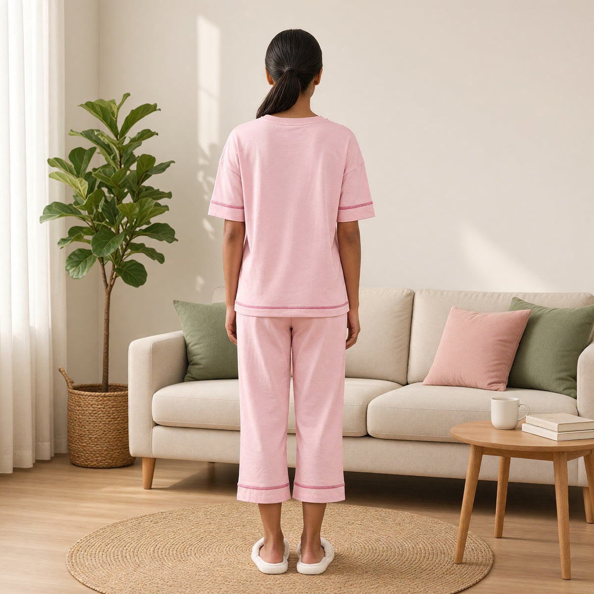 Blush Meow Padded Night Suit